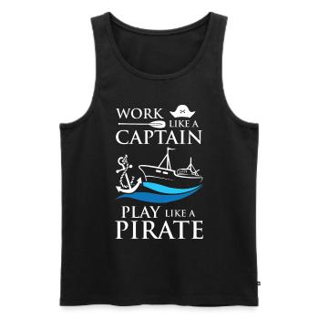 Captain Pirates - Männer Premium Bio Tank Top - Schwarz - Vorne - AI Model Male 178 light (178cm)