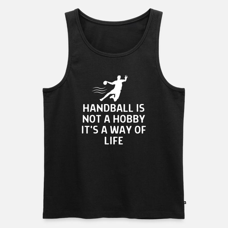 Handball Handballer Spruch Geschenk - Männer Premium Bio Tank Top - Schwarz