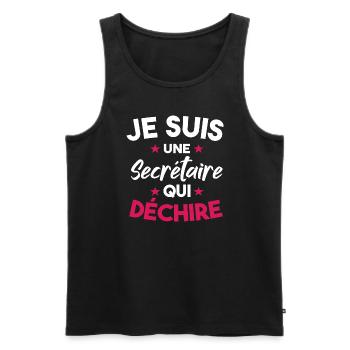 Je Suis Une Secrétaire Qui Déchire - Débardeur bio Premium Homme - noir - Devant - Michal (187cm)