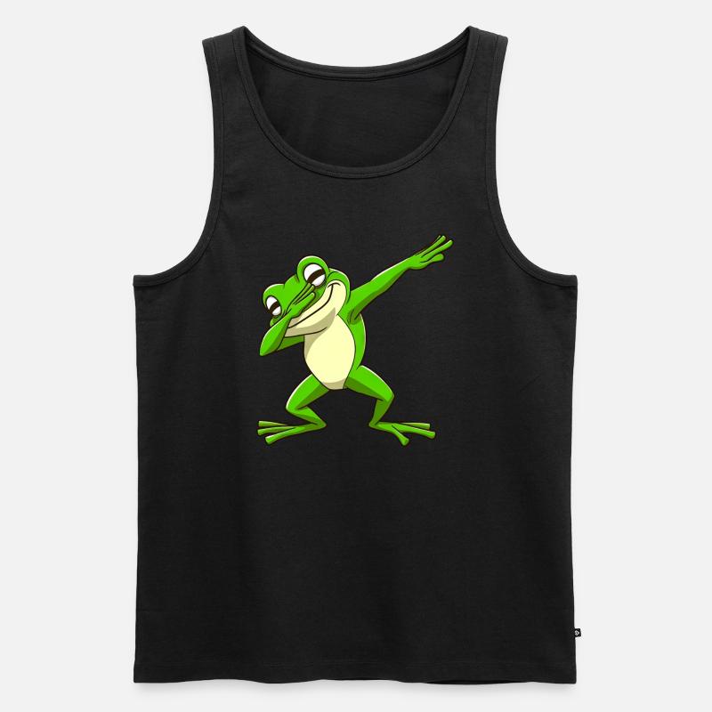 Cool Frog Dabbing Pose Tendance - Débardeur bio Premium Homme - noir