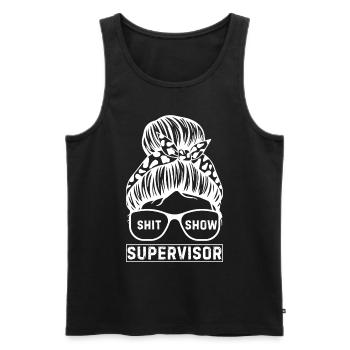 Shit Show Supervisor - Men's Premium Organic Tank Top - black - Front - AI Model Male 178 light (178cm)