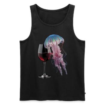 Quallen Wein - Männer Premium Bio Tank Top - Schwarz - Vorne - Michal (187cm)