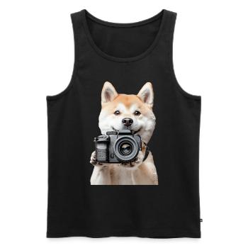 Akita - Männer Premium Bio Tank Top - Schwarz - Vorne - Michal (187cm)