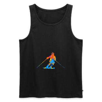 Ski Ski Ski Sports d’hiver Idée cadeau - Débardeur bio Premium Homme - noir - Devant - Michal (187cm)