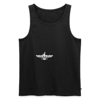 Faravahar Symbol Iran Persian Spiritual - Men's Premium Organic Tank Top - black - Front - AI Model Male 178 light (178cm)
