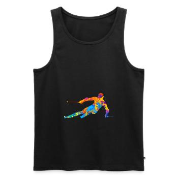 Ski Ski Ski Sports d’hiver Idée cadeau - Débardeur bio Premium Homme - noir - Devant - Michal (187cm)