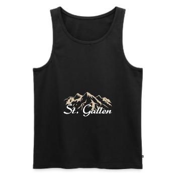 St Gallen Sankt Gallen Heimat Schweiz Geschenk - Männer Premium Bio Tank Top - Schwarz - Vorne - AI Model Male 178 light (178cm)