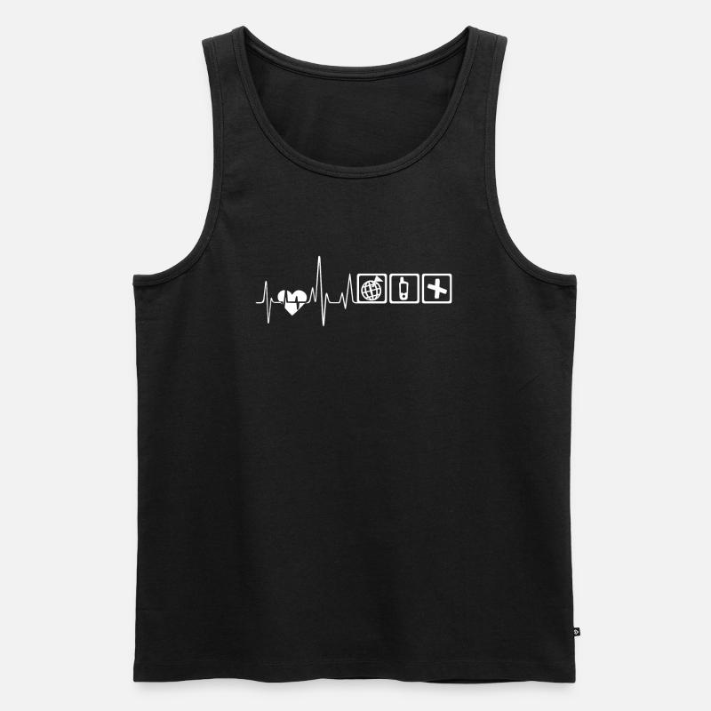 Geocaching Geocaching Herzschlag - Männer Premium Bio Tank Top - Schwarz