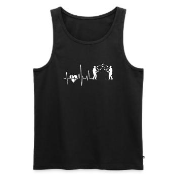 Juggling Juggling Heartbeat - Men's Premium Organic Tank Top - black - Front - AI Model Male 178 light (178cm)
