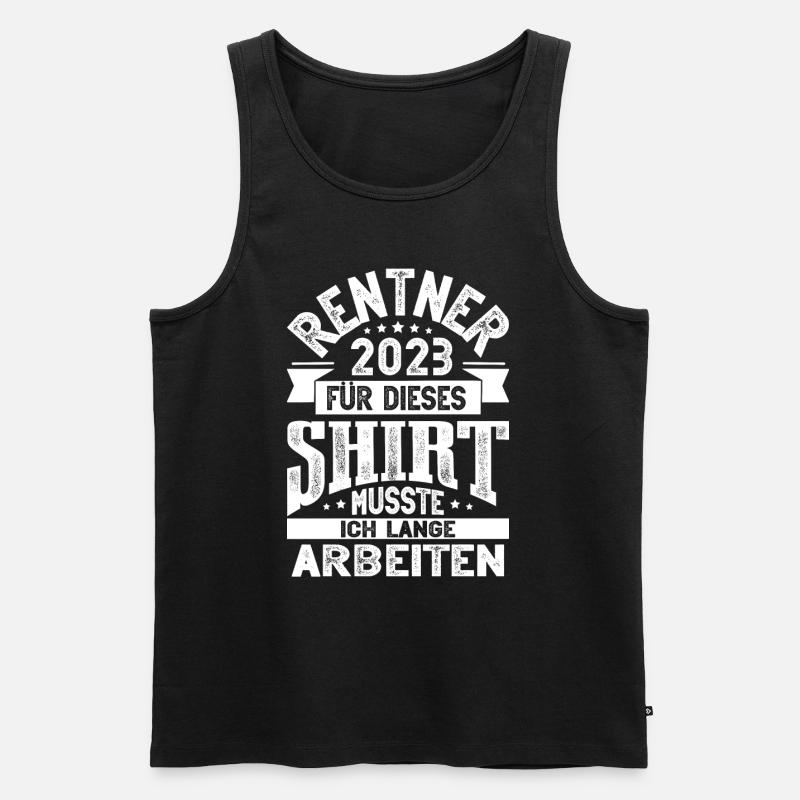 Rentner 2023 Ruhestand - Männer Premium Bio Tank Top - Schwarz