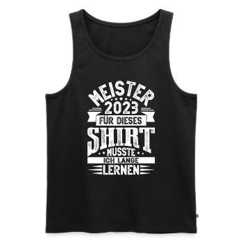 Meister 2023 Meisterprüfung Meisterbrief - Männer Premium Bio Tank Top - Schwarz - Vorne - Michal (187cm)