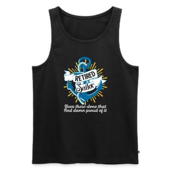 Sailor Proud Retired Sailor - Men's Premium Organic Tank Top - black - Front - Michal (187cm)