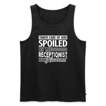 Receptionist Spoiled By Receptionist Husband - Men's Premium Organic Tank Top - black - Front - AI Model Male 178 light (178cm)