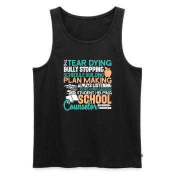 School Counselor School Counselor Helping - Men's Premium Organic Tank Top - black - Front - AI Model Male 178 light (178cm)