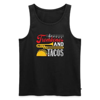 Trombone Trombones and Tacos - Men's Premium Organic Tank Top - black - Front - AI Model Male 178 light (178cm)
