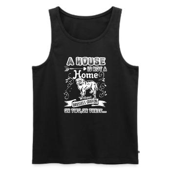 Brussels Griffon Home Without Brussels Griffon - Men's Premium Organic Tank Top - black - Front - AI Model Male 178 light (178cm)
