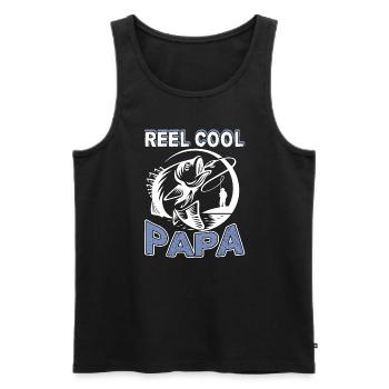 Fishing Reel Cool Papa Fishing - Men's Premium Organic Tank Top - black - Front - Michal (187cm)
