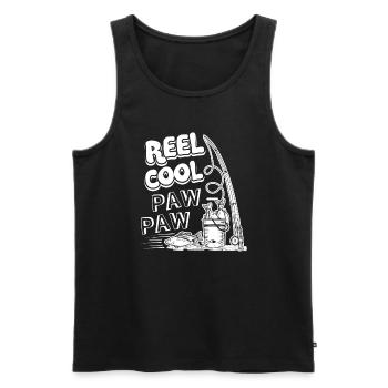 Fishing Reel Cool Pawpaw Fishing - Men's Premium Organic Tank Top - black - Front - Michal (187cm)