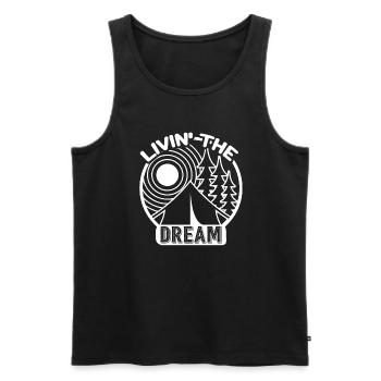 Camping Camping Livin The Dream - Men's Premium Organic Tank Top - black - Front - Michal (187cm)