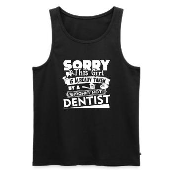 Dentist Taken By Smokin Hot Dentist - Men's Premium Organic Tank Top - black - Front - Michal (187cm)