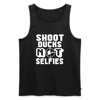 Duck Hunting Duck Hunting Shoot Ducks Not Selfies - Men's Premium Organic Tank Top - black - Front - AI Model Male 178 light (178cm)
