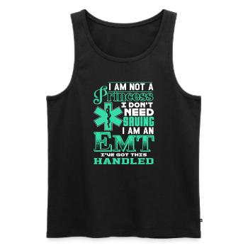 EMT I'm Not A Princess I'm An EMT - Men's Premium Organic Tank Top - black - Front - Michal (187cm)