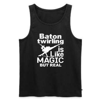 Baton Twirling Is Like Magic But Real - Men's Premium Organic Tank Top - black - Front - Michal (187cm)