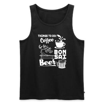 Bonsai Love Beer Bonsai And Beer - Men's Premium Organic Tank Top - black - Front - Michal (187cm)
