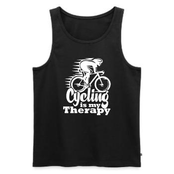 Cycling Cycling Is My Therapy - Men's Premium Organic Tank Top - black - Front - Michal (187cm)