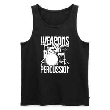 Drummer Drummer Weapons Of Mass Percussion - Men's Premium Organic Tank Top - black - Front - AI Model Male 178 light (178cm)