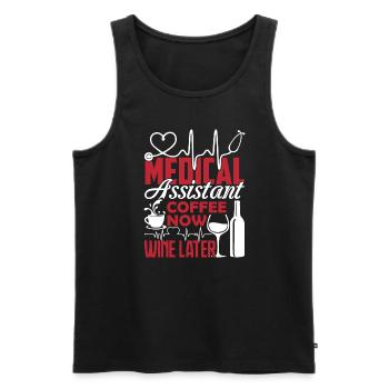 Medical Assistant Medical Assistant Loves Coffee - Men's Premium Organic Tank Top - black - Front - Michal (187cm)