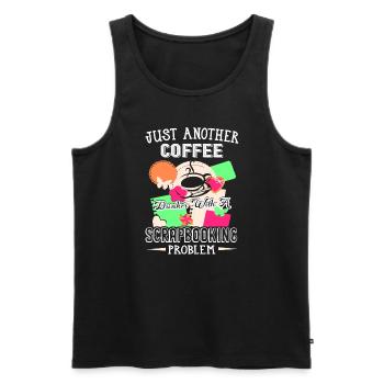Coffee Drinker With Scrapbooking Problem - Men's Premium Organic Tank Top - black - Front - AI Model Male 178 light (178cm)