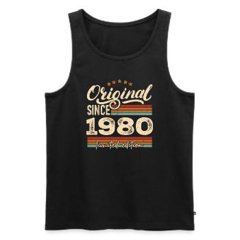 Original 1980 Vintage - Cadeau D’anniversaire 1980 - Débardeur bio Premium Homme - noir - Devant - Michal (187cm)