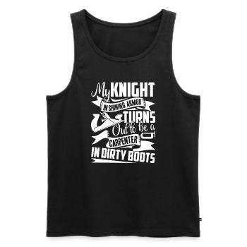Carpenter My Knight Turns Out To Be A Carpenter - Men's Premium Organic Tank Top - black - Front - Michal (187cm)