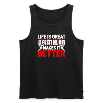 Decathlon Decathlon Makes Life Better - Men's Premium Organic Tank Top - black - Front - Michal (187cm)