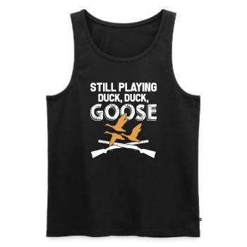 Duck Hunting Duck Hunting Still Playing Duck - Men's Premium Organic Tank Top - black - Front - AI Model Male 178 light (178cm)