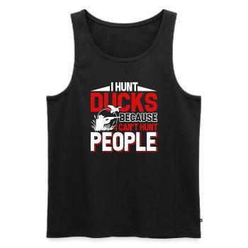 Duck Hunting I Hunt Duck - Men's Premium Organic Tank Top - black - Front - AI Model Male 178 light (178cm)