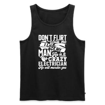 Electrician My Man Is A Crazy Electrician - Men's Premium Organic Tank Top - black - Front - Michal (187cm)