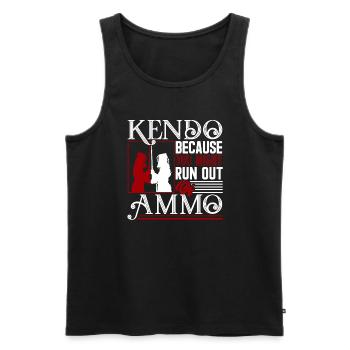 Kendo Kendo Because You Might Run Out Ammo - Men's Premium Organic Tank Top - black - Front - Michal (187cm)