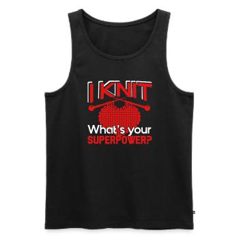 Knitting I Knit What's Your Superpower - Men's Premium Organic Tank Top - black - Front - Michal (187cm)