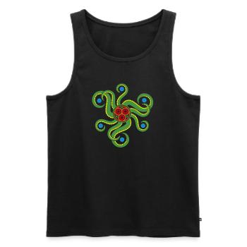 Der im Meer (grün) - Männer Premium Bio Tank Top - Schwarz - Vorne - AI Model Male 178 light (178cm)