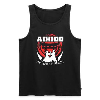 Aikido Aikido The Art Of Peace - Men's Premium Organic Tank Top - black - Front - Michal (187cm)