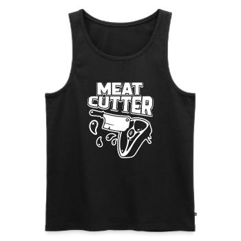 Proud To Be A Meat Cutter - Men's Premium Organic Tank Top - black - Front - Michal (187cm)