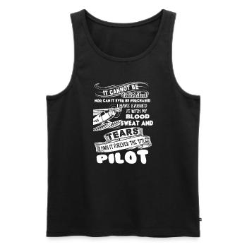 Pilot Forever The Title Pilot - Men's Premium Organic Tank Top - black - Front - Michal (187cm)