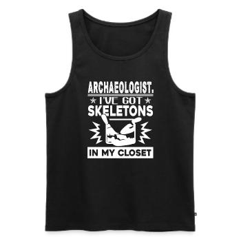Archaeologist I've Got Skeletons In My Closet - Men's Premium Organic Tank Top - black - Front - Michal (187cm)