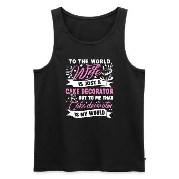 Cake Decorator Cake Decorator Is My World - Men's Premium Organic Tank Top - black - Front - AI Model Male 178 light (178cm)