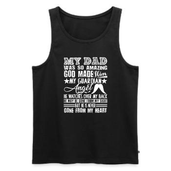 Father's Day God Made Dad An Angel - Men's Premium Organic Tank Top - black - Front - Michal (187cm)