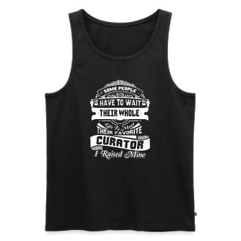 Curator Proud Curator Parent - Men's Premium Organic Tank Top - black - Front - Michal (187cm)