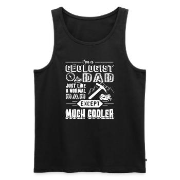 Geologist Geologist Dad Is Cooler - Men's Premium Organic Tank Top - black - Front - AI Model Male 178 light (178cm)