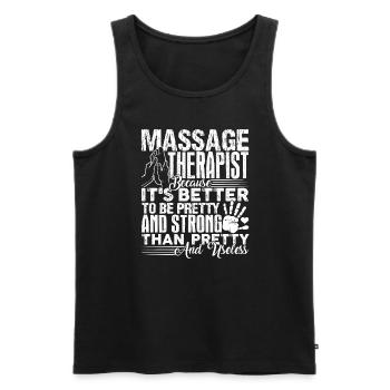 Massage Therapist Strong Massage Therapist - Men's Premium Organic Tank Top - black - Front - AI Model Male 178 light (178cm)